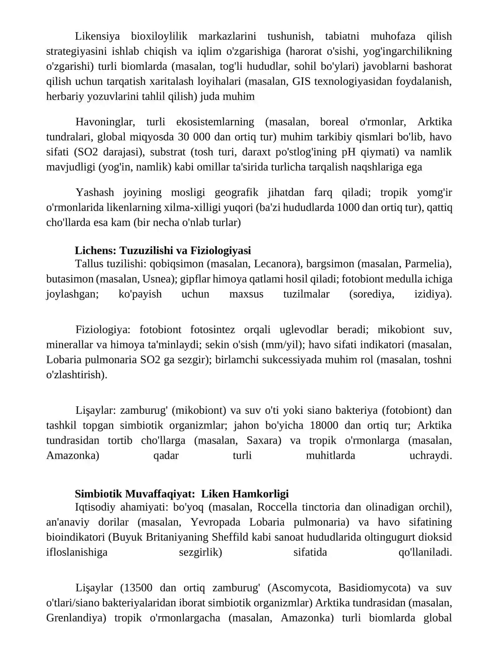 Lishayniklarning tabiatdagi ahamiyati va tarqalishi 4