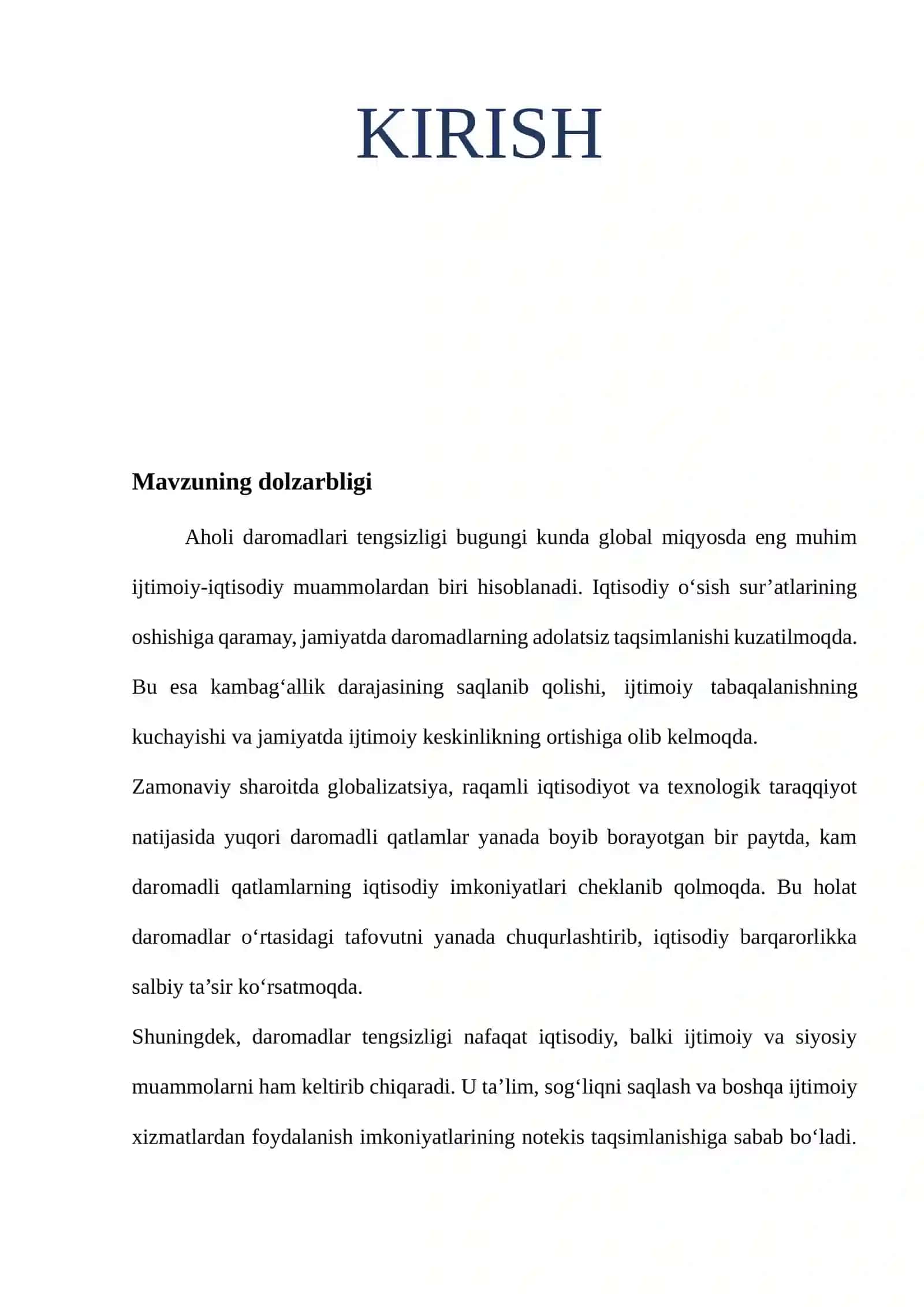 AHOLI DAROMADLARI TENGSIZLIGI VA UNI BAHOLLASH USULLARI 4