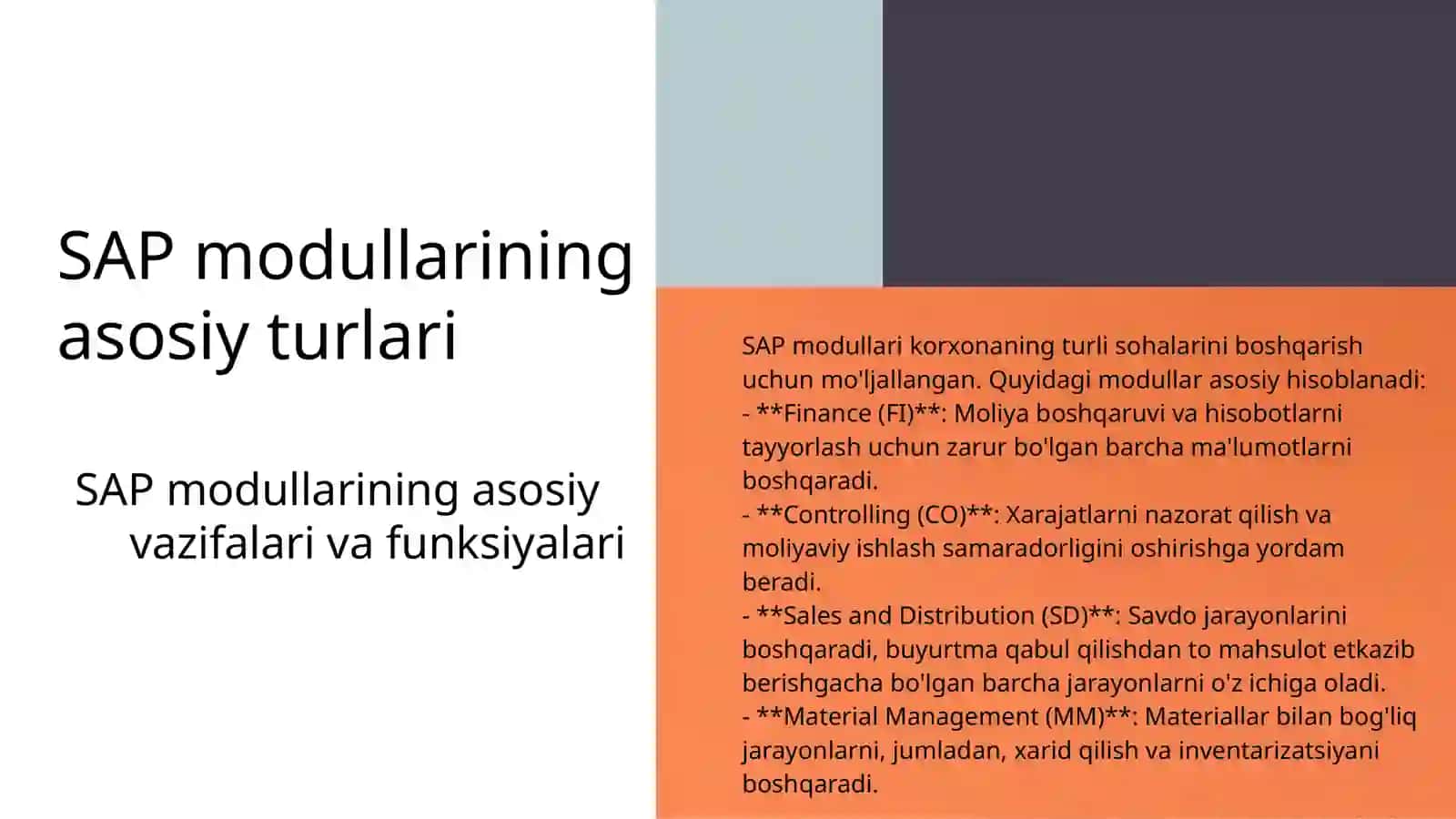 SAP Modullari: Kirish 4