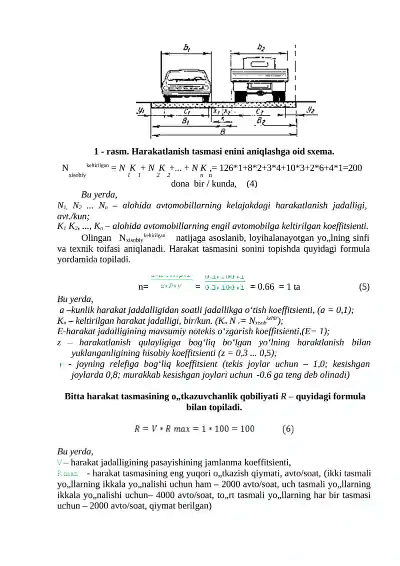 AVTOMOBIL YO„LINING TEXNIK-IQTISODIY VA TRANSPORTEKSPLUATATSION KO„RSATKICHLARI 4