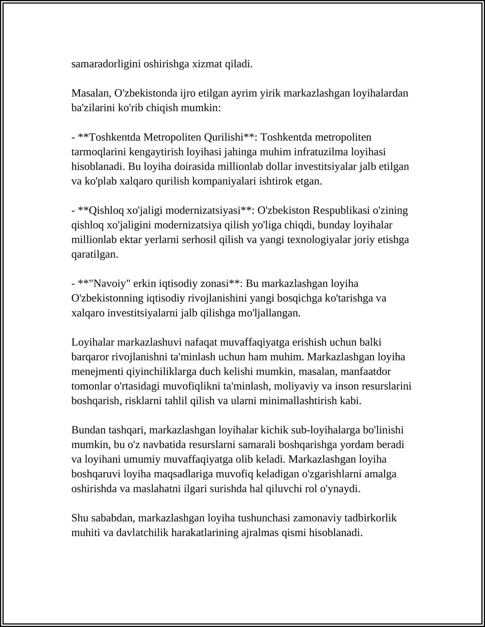Markazlashgan loyiha tushunchasi 4