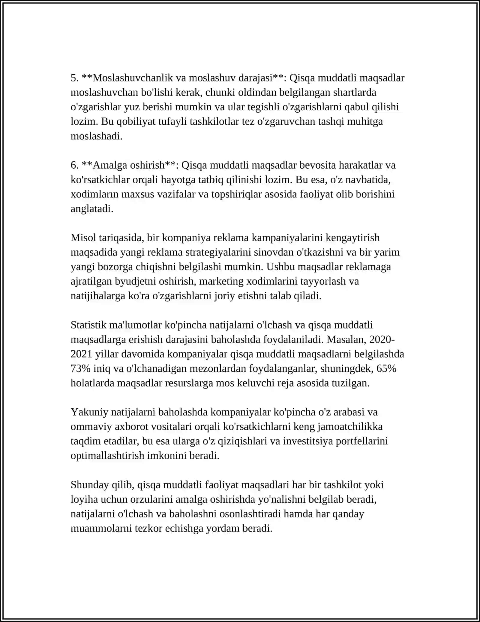 KORXONANING QISQA MUDDATLI VA UZOQ MUDDATLI ORALIQDAGI FAOLIYATI 4