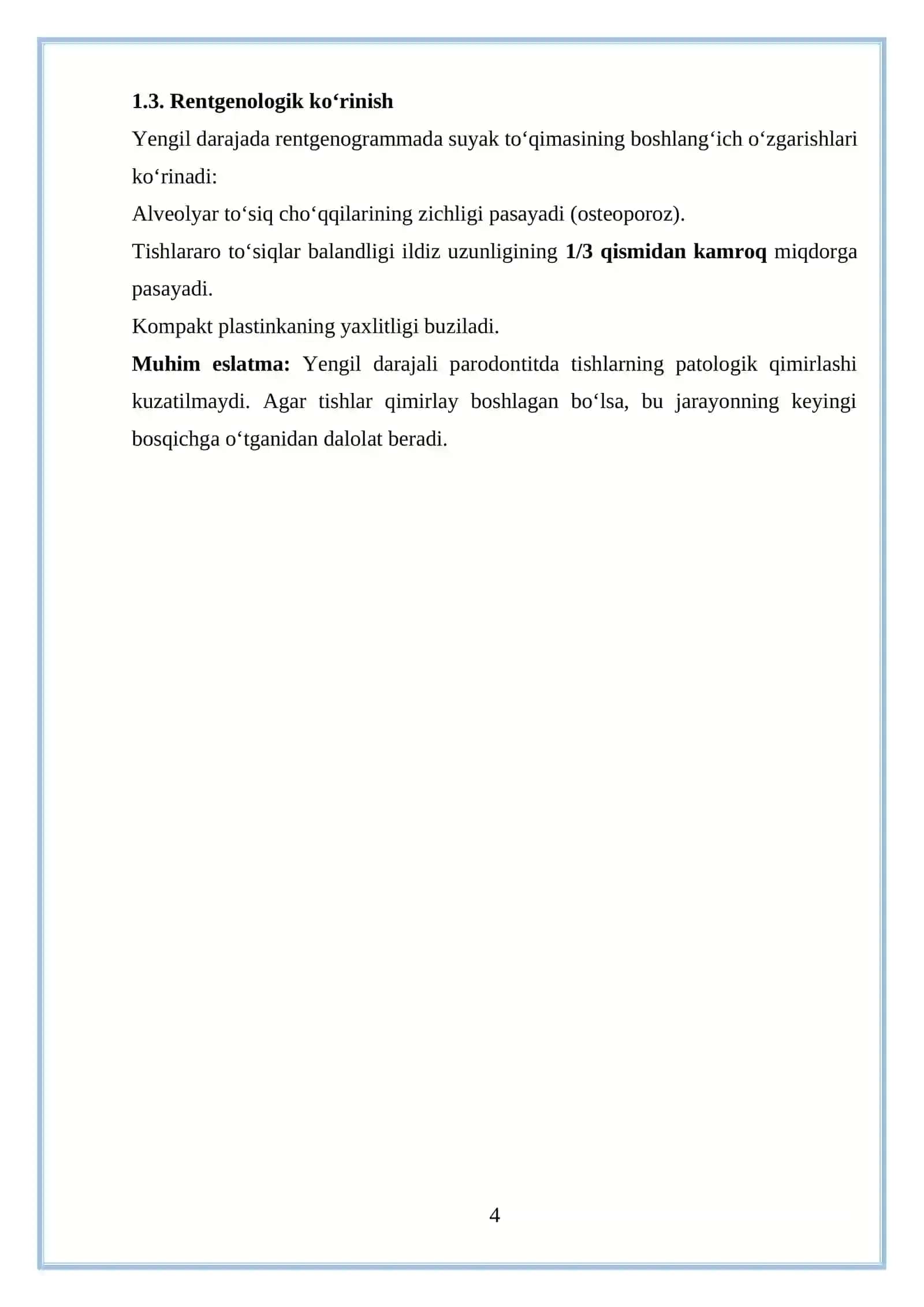 Parodontitning klinik shakllari va qiyosiy tashxisi 4