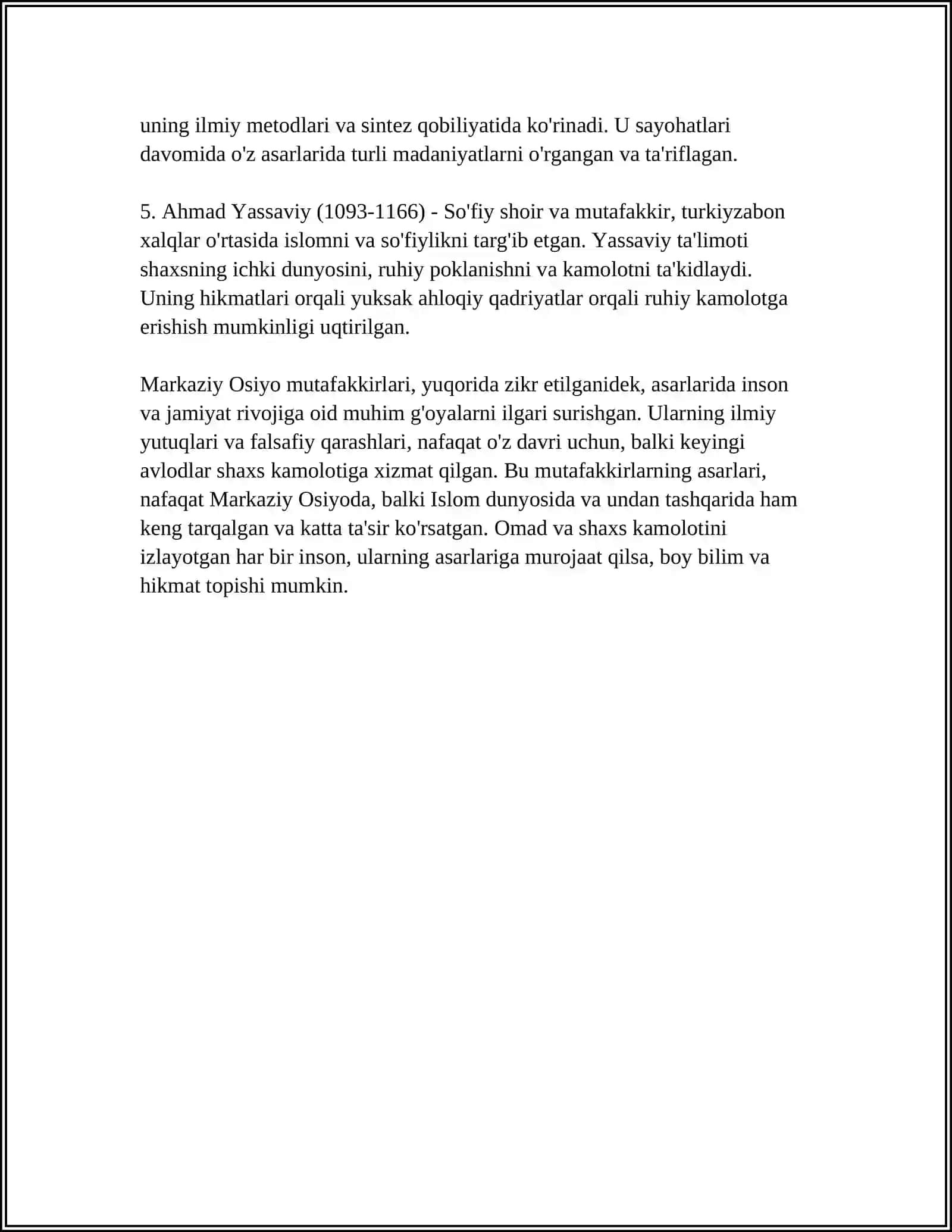 MARKAZIY OSIYO MUTAFAKKIRLARI IJODIDA SHAXS KAMOLOTI 4