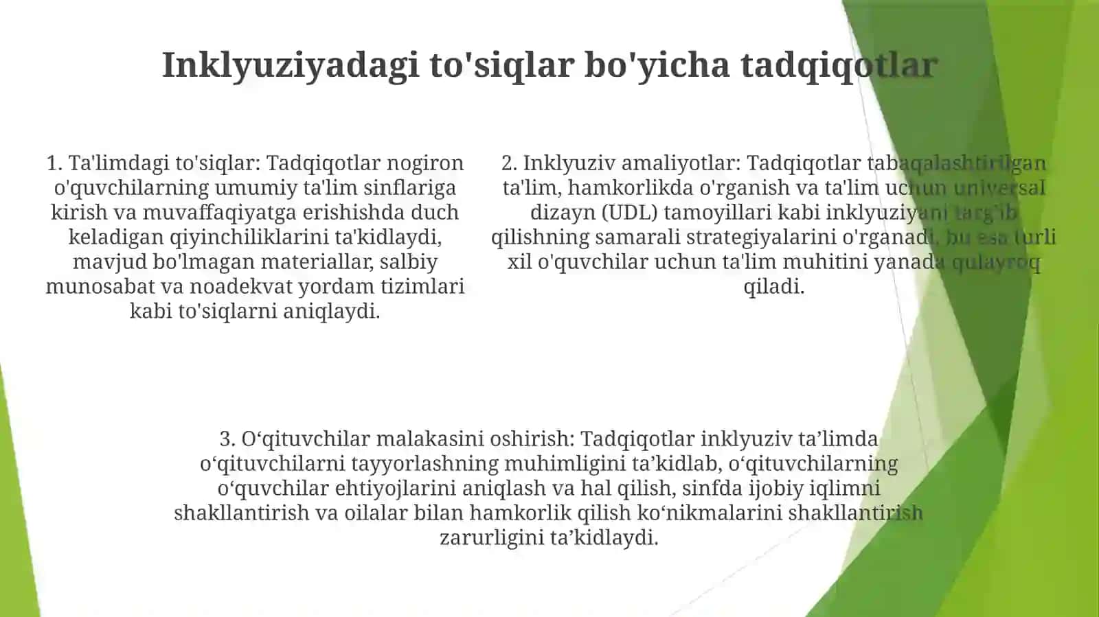 Turli Yo‘Nalishdagi Ilmiy Tadqiqotlarda Inklyuziv Ta’Lim MuammolariniO‘Rganish 4