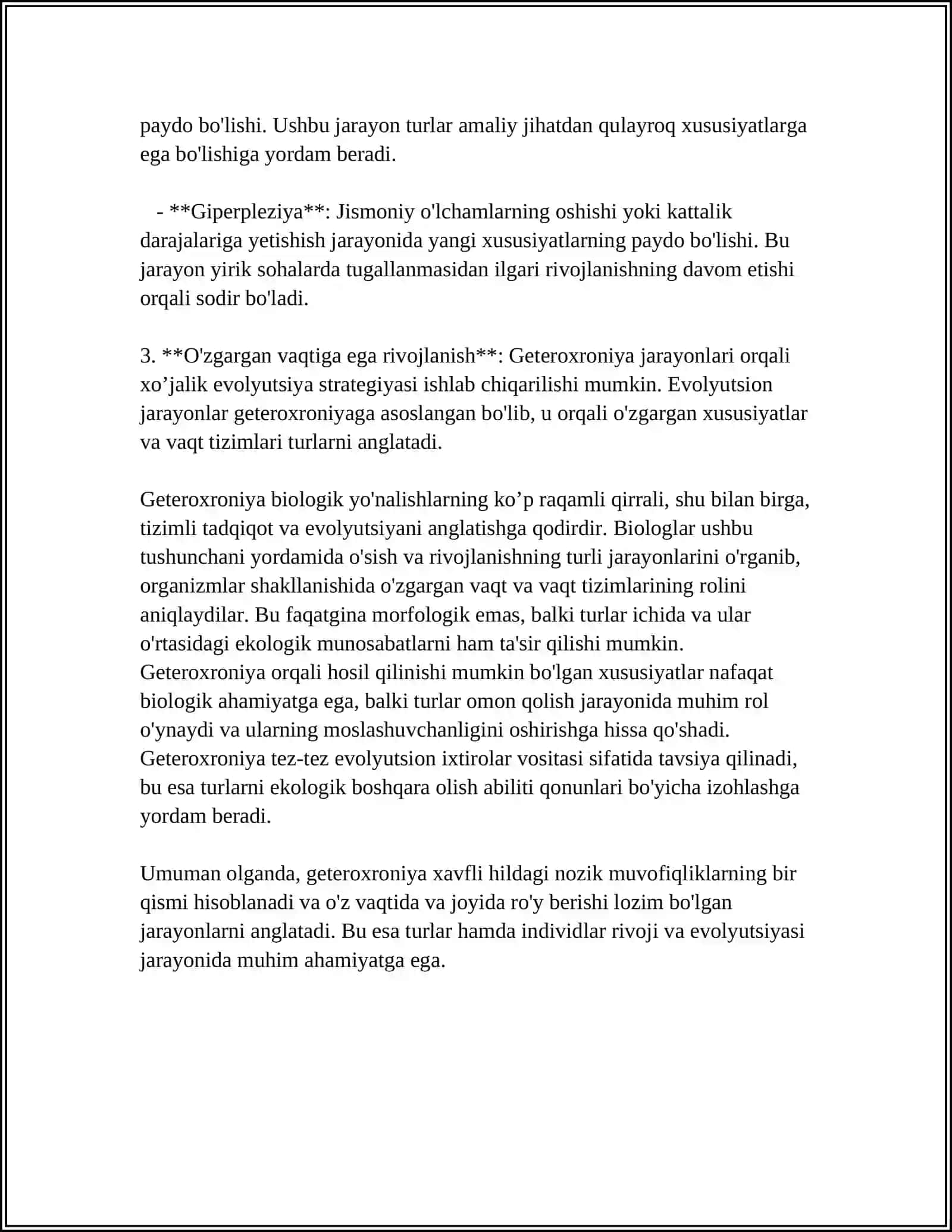 O'SISH VA RIVOJLANISH GETEROXRONIYASINI JADVAL VA SXEMALAR TARZIDA O'RGANIB CHIQISH 4