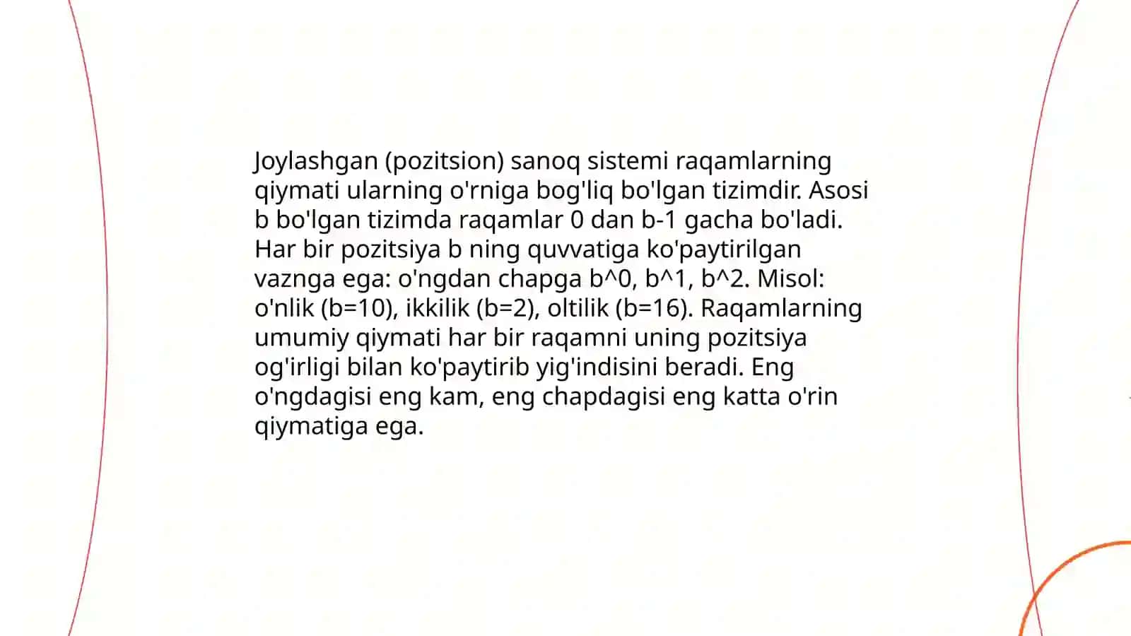 Sanoq sistemalari va ular ustida amallar 4