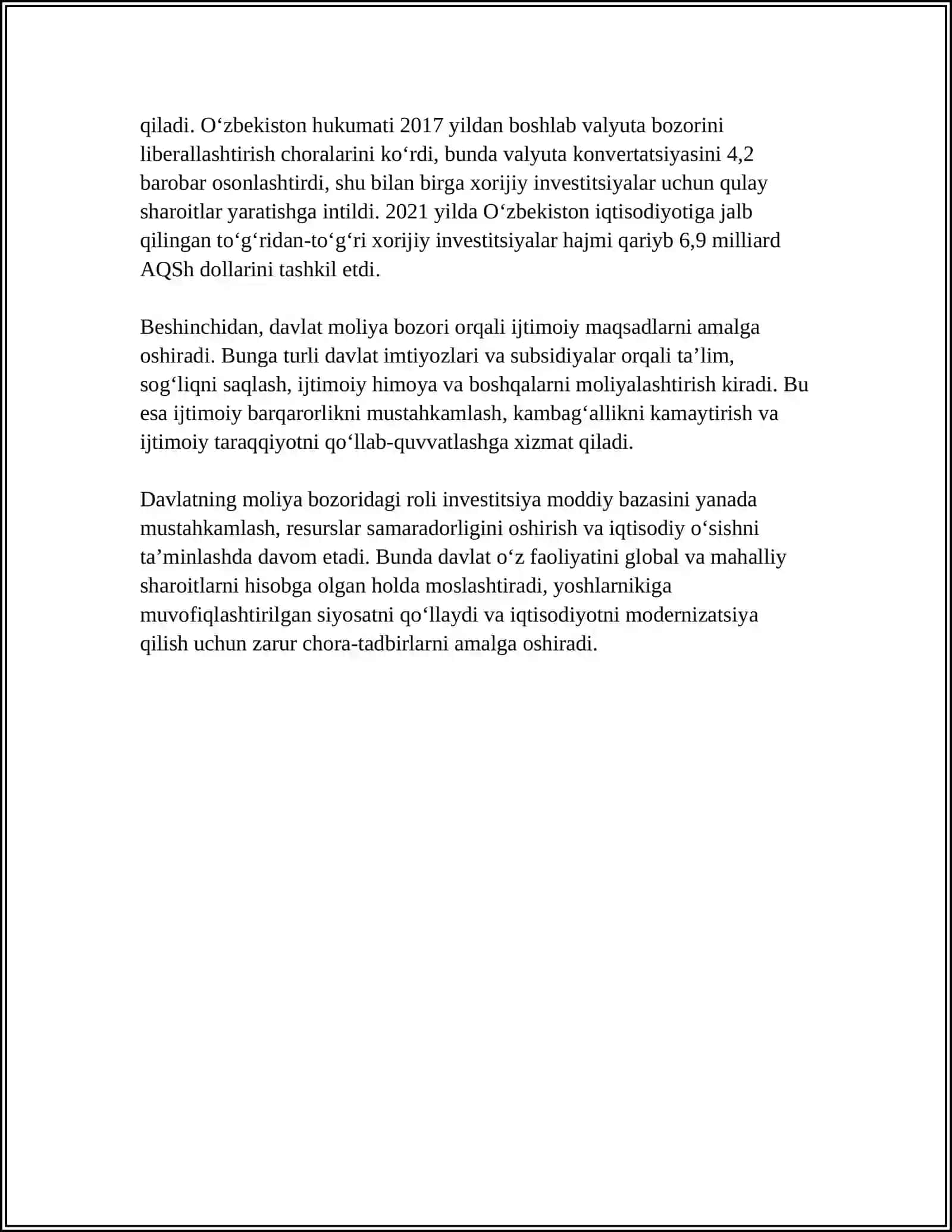 MOLIYA BOZORINI TARTIBGA SOLISHDA DAVLATNING ROLI 4
