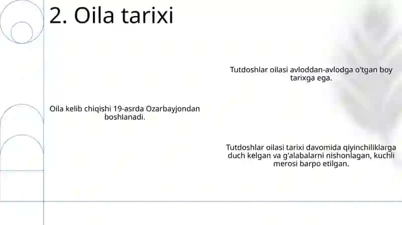 Tutdoshlar oilasi 4