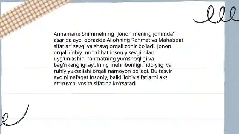 Annamarie Shimmel Jonon mening jonimda asarida 4