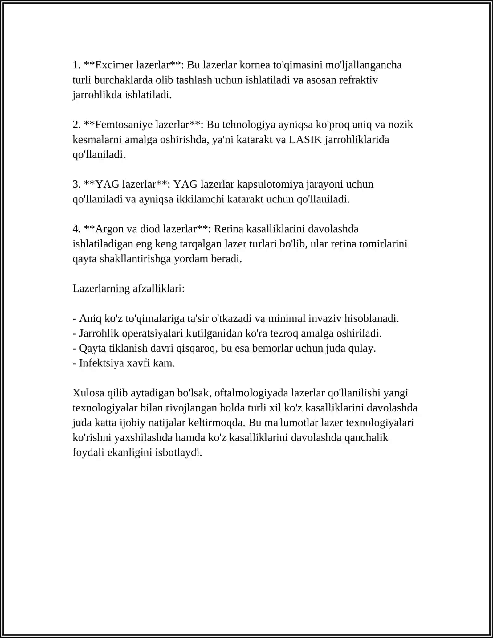 LAZERNING TIBBIYOTDA QÕLANILISHI 4