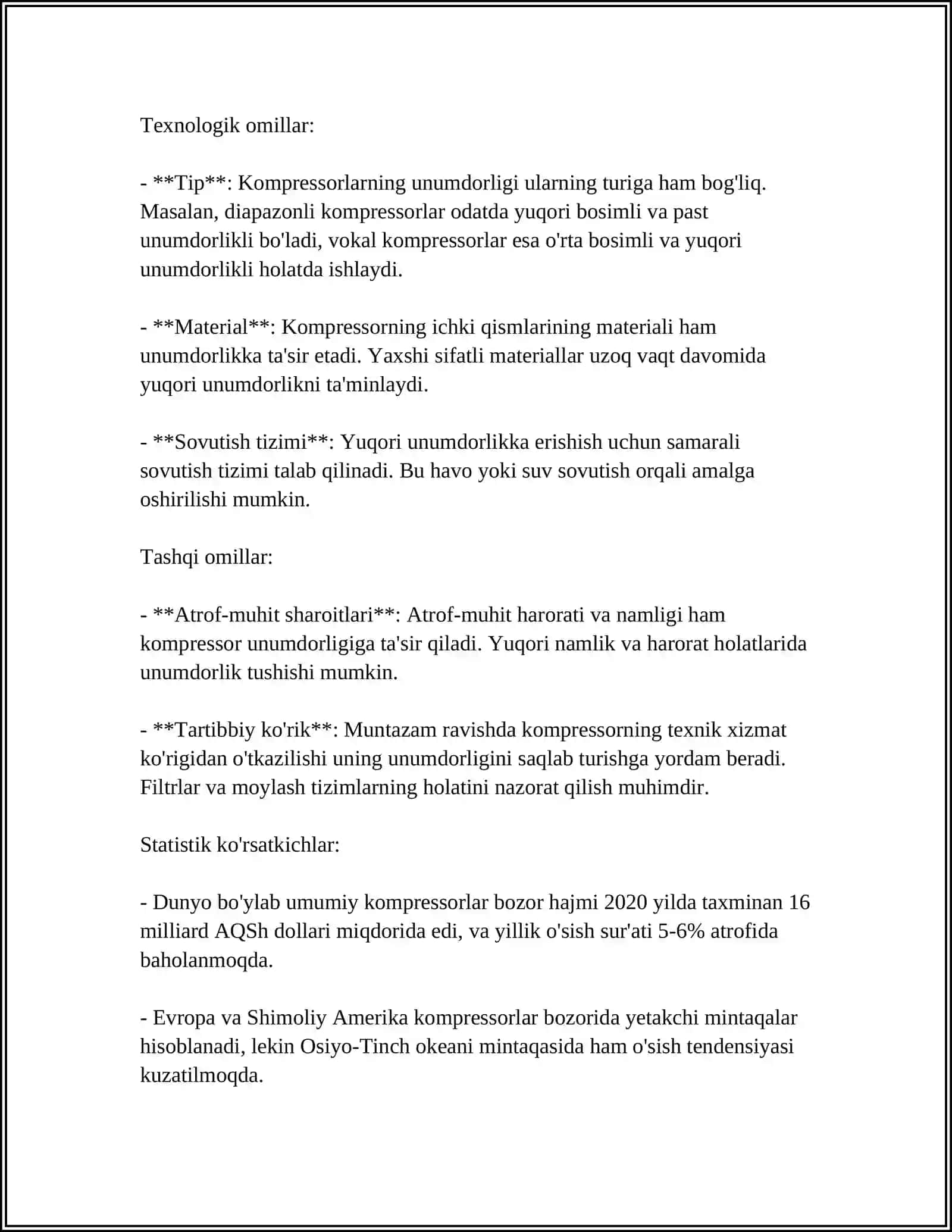 KOMPRESSOR UNUMDORLIGI 4