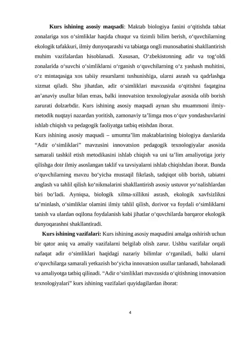 Adir o'simliklari mavzusida o'qitishning innovatsion texnalogiyalari 4