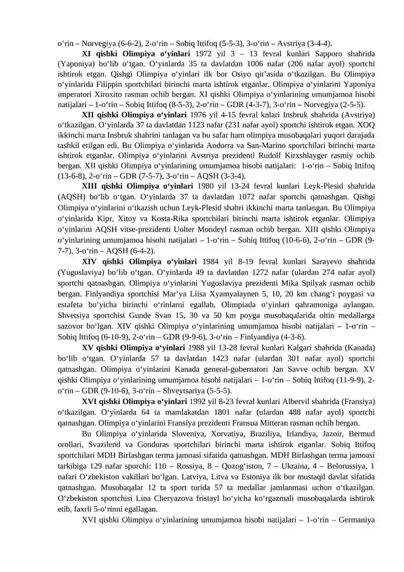 QISHKI OLIMPIYA O‘YINLARI 4