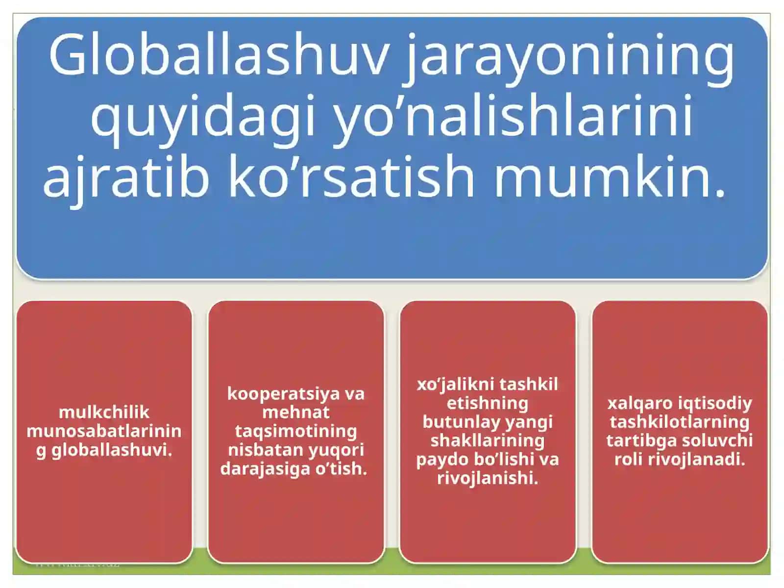 Globallashuv to'g'risida ilmiy konsepsiyalar 4