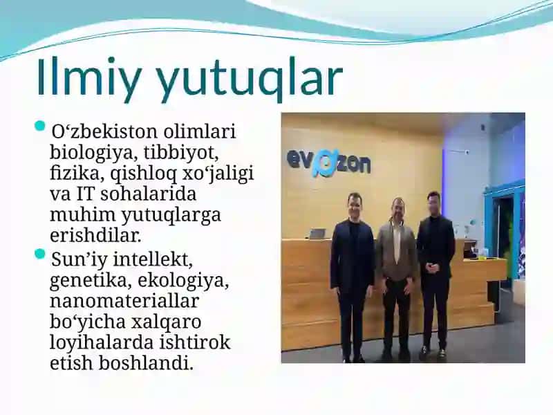 Mustaqillik yillarida Oʻzbekistonda fan, taʼlim, sport, sanʼat-adabiyot va sogʻliqni saqlash rivoji 4