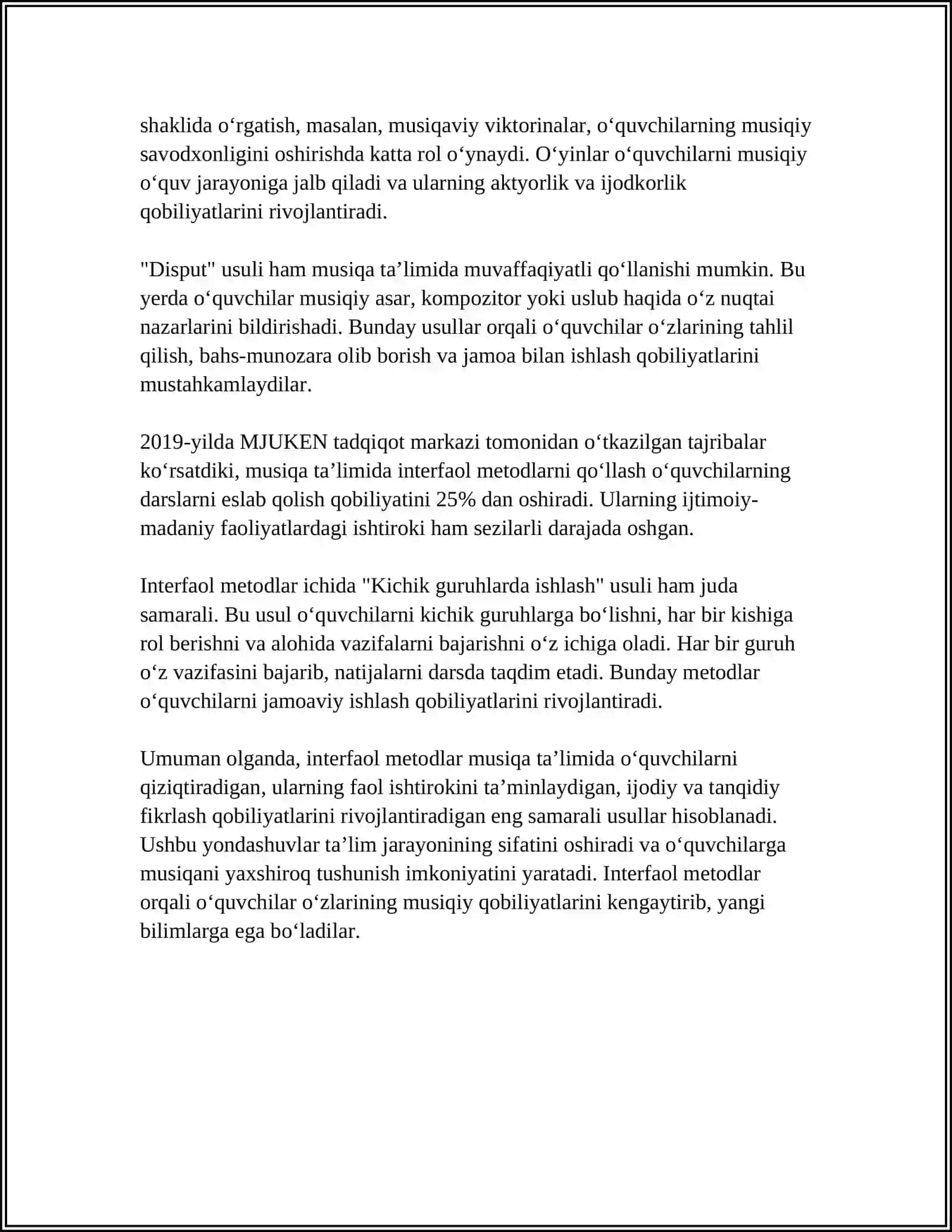 18.MTMDA MUSIQA TA’LIMINI BERISH METODIKASI BO’YICHA ISHLARINI REJALASHTIRISH 4