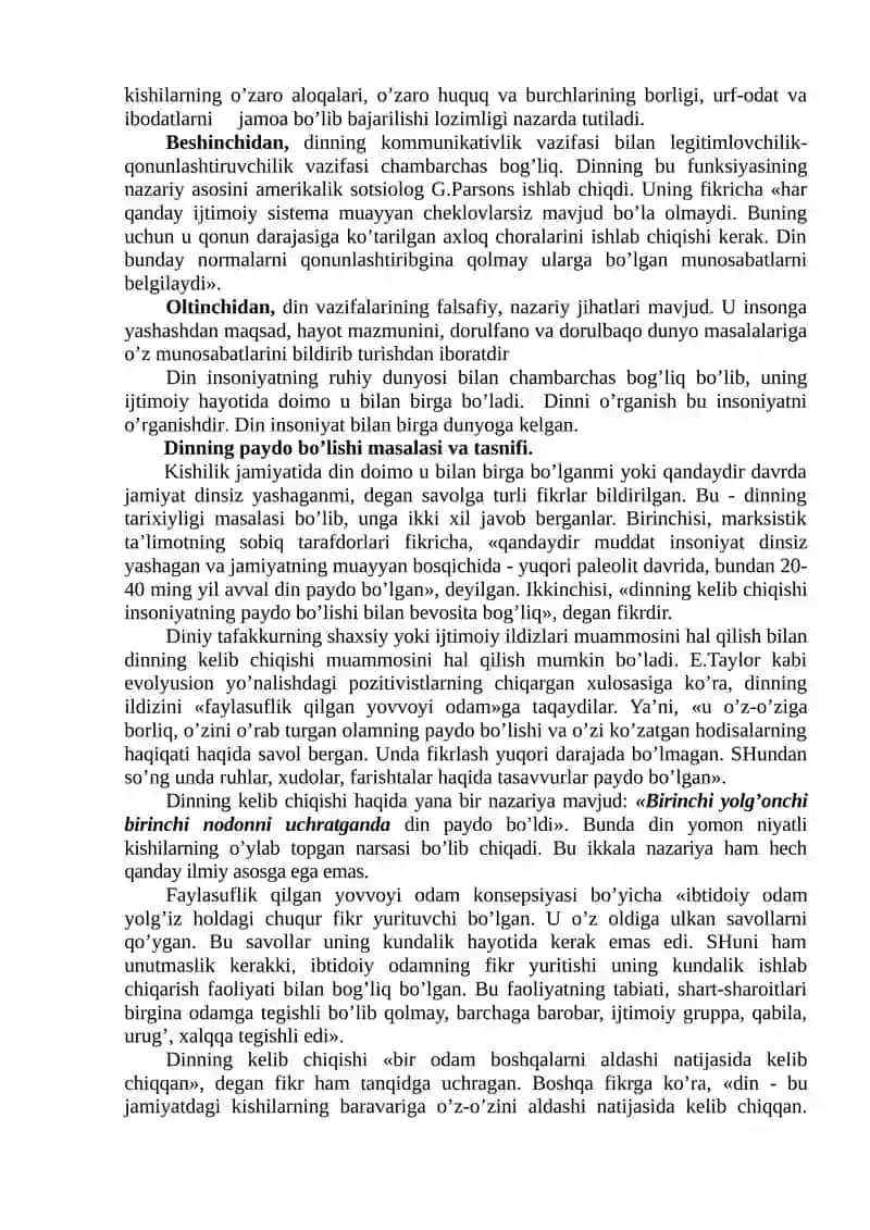 Dinshunoslik fanining predmeti, maqsadi va vazifalari 4