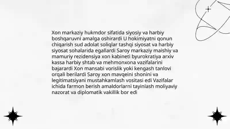 XIX ASR OʻRTALARIDA OʻZBEK XONLIKLARIDAGI SIYOSIY VA IJTIMOIY-IQTISODIY HAYOT 4