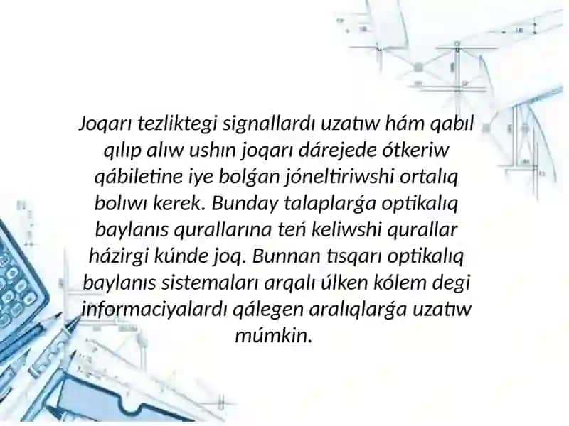 Joqarı chastotalı signal lardı uzatıw usılları 4