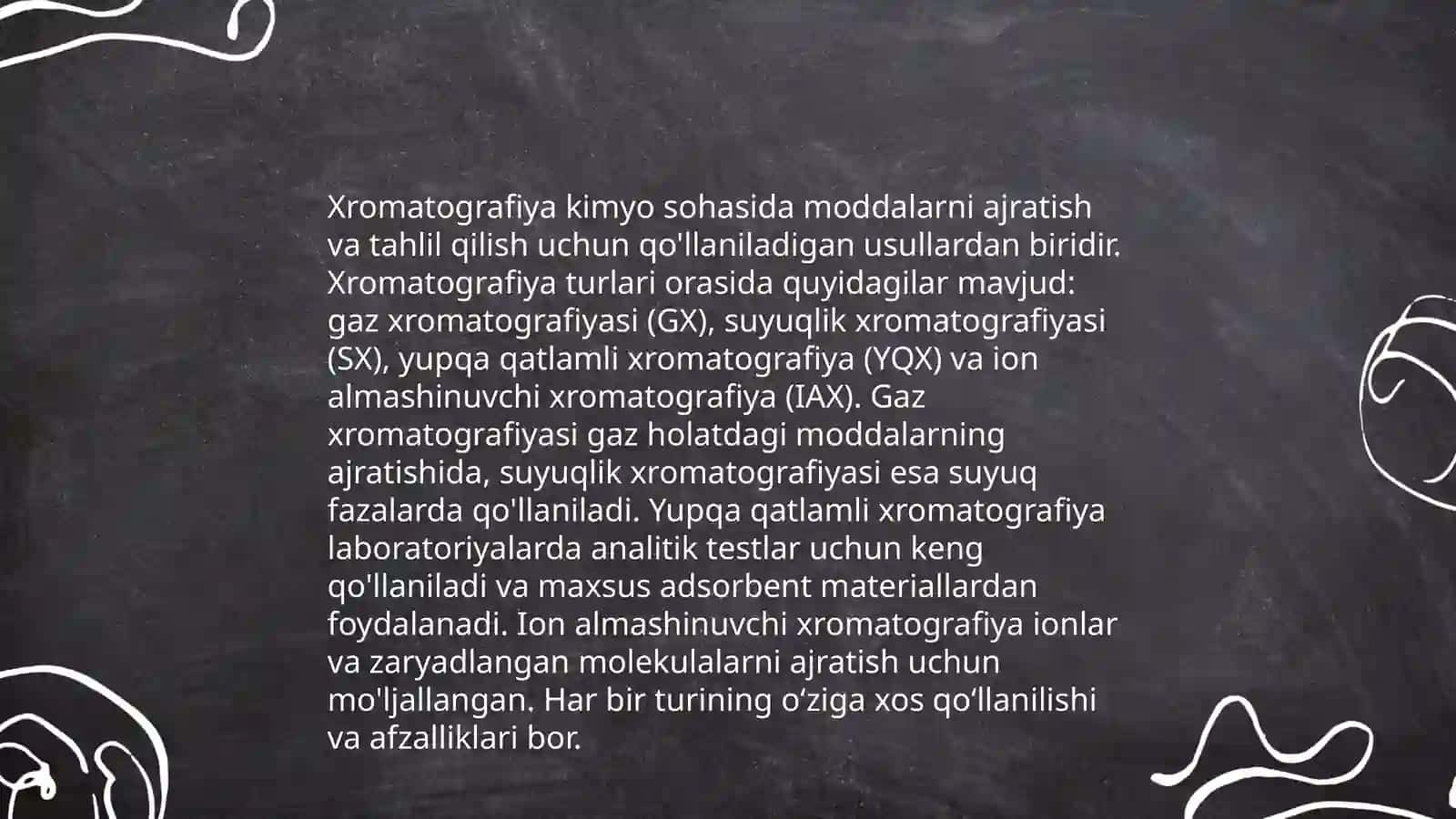 Sirt xodisalari. Xromotografiya, uning tibbiyotdagi ahamiyati 4