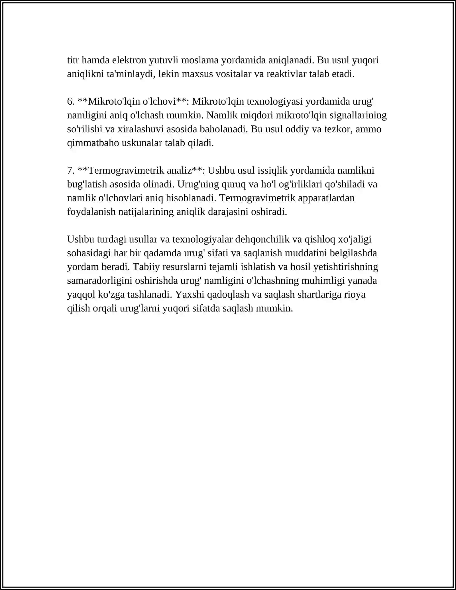 OʻRMON DARAXTLARINING URUGʻINI NAMLIGINI ANIQLASH 4