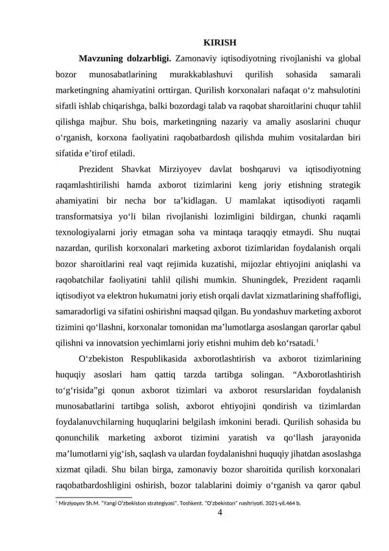 QURILISHDA MARKETING AXBOROT TIZIMI.( CHINA STATE CONSTRUCTION ENGINEERING MISOLIDA) 4