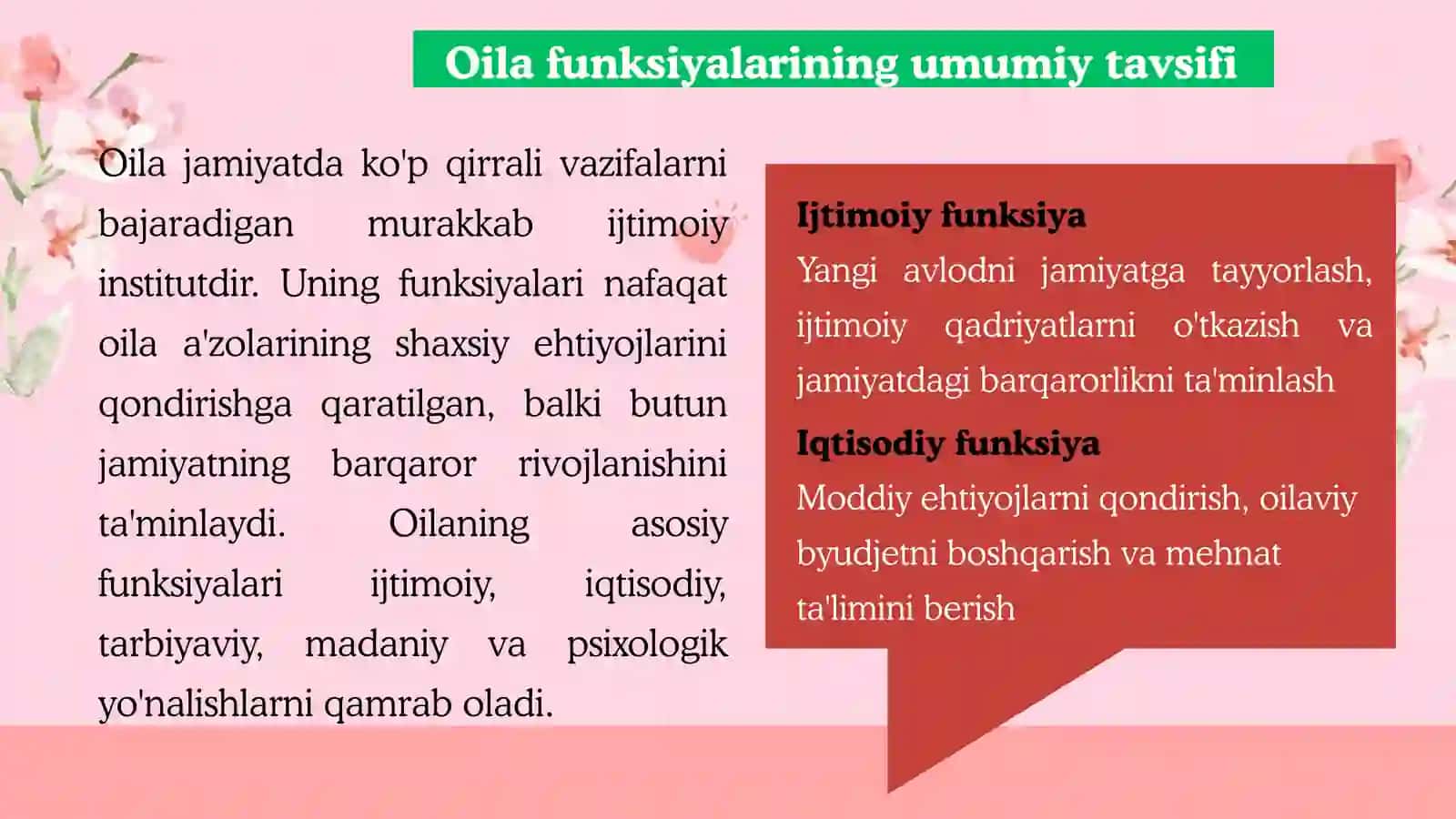 Oila funksiyasi,oila tiplari va rollari 4