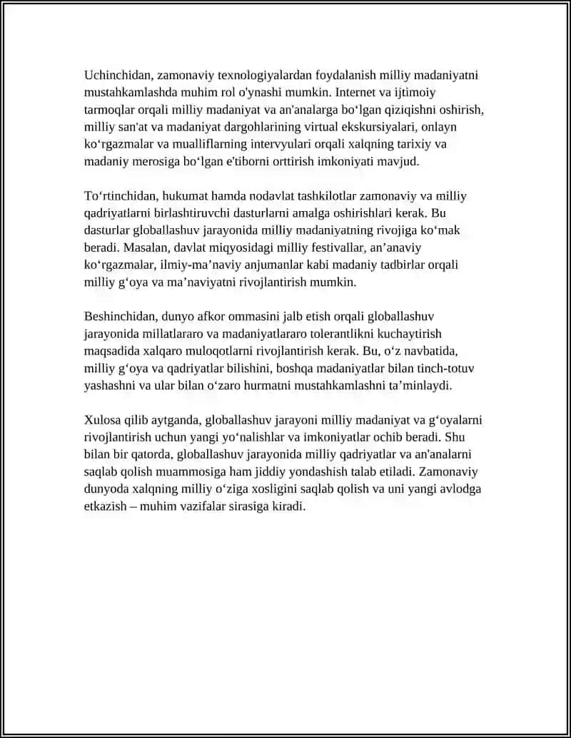 GLOBALLASHUV - MILLIY G‘OYA VA ETNOMADANIY QADRIYATLARGA EHTIYOJNI ORTISHI 4