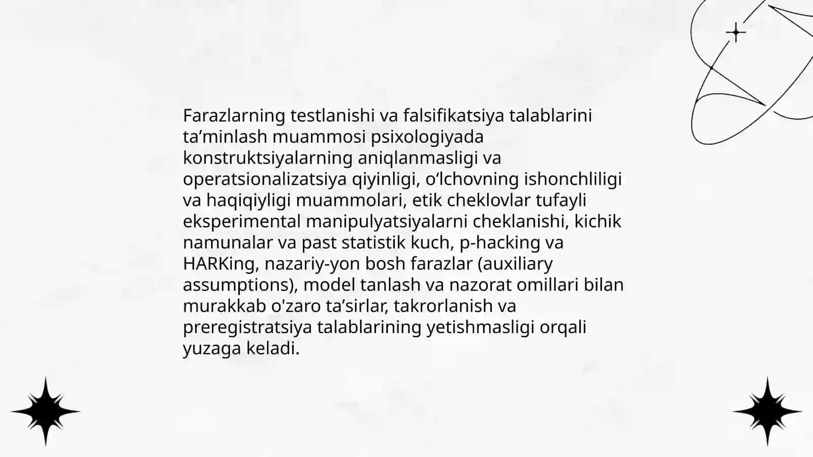 Psixologiyada ilmiy farazlar qoʻyish muammosi 4