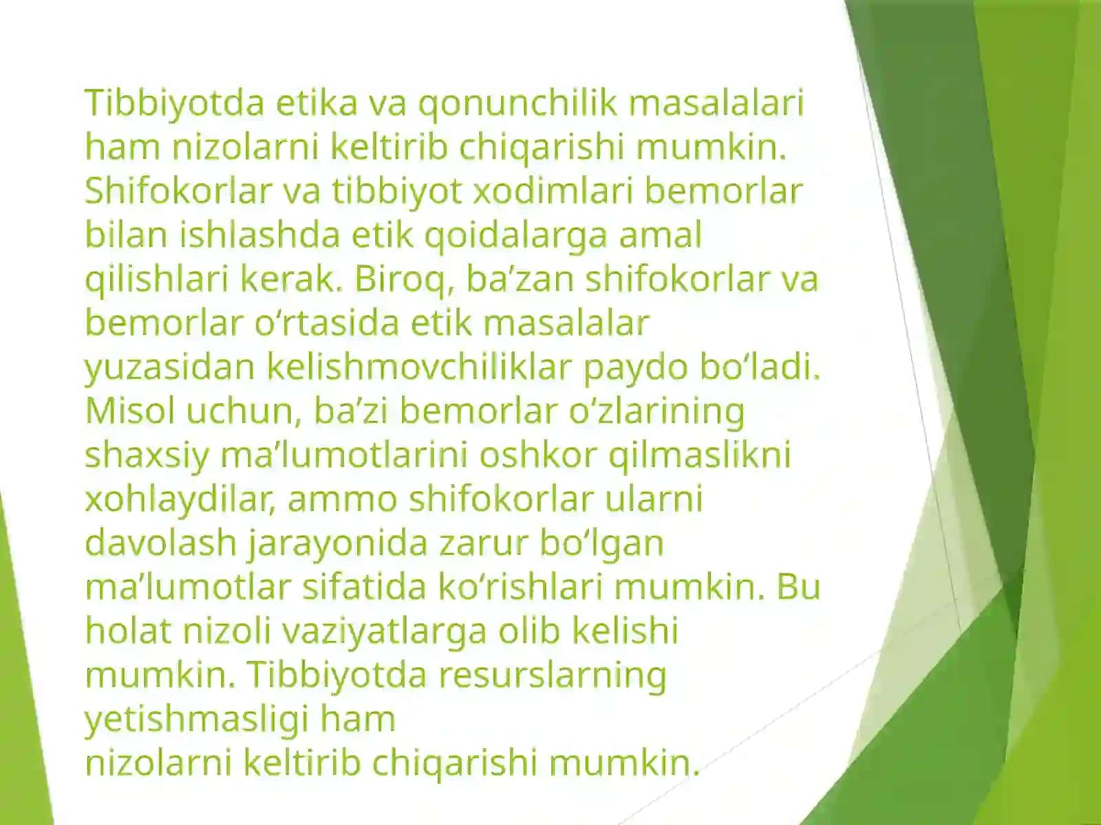Tibbiyotda nizoli vaziyatlar va ularni bartaraf etish 4