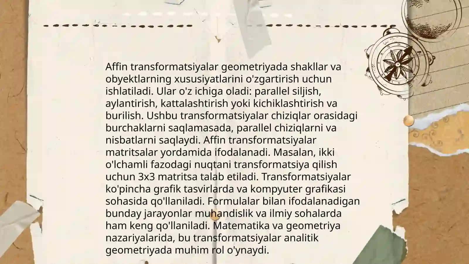 Affin fazo va Affin koordinatalar sistemasi 4