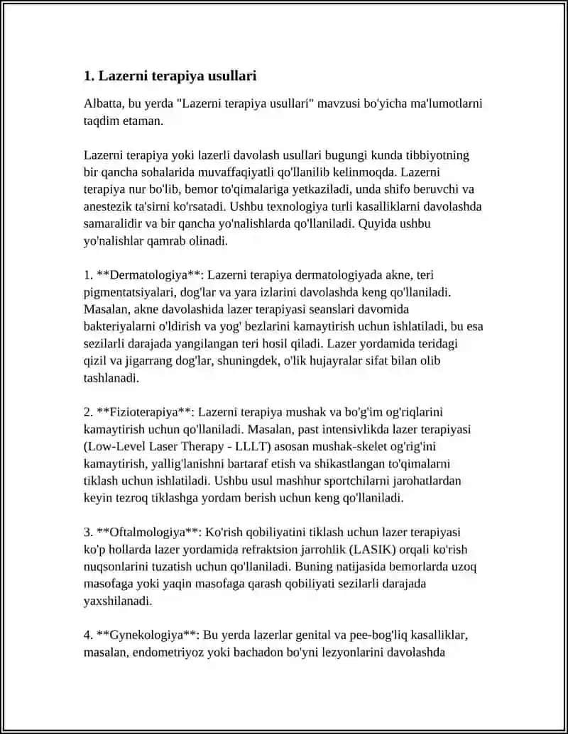 Lazerni terapiya usullari 4