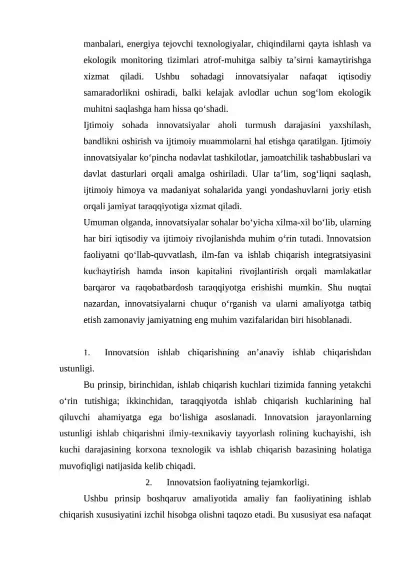 Innovatsion faoliyatning asosiy tushunchalari, guruhlanishi va tamoyillari 4