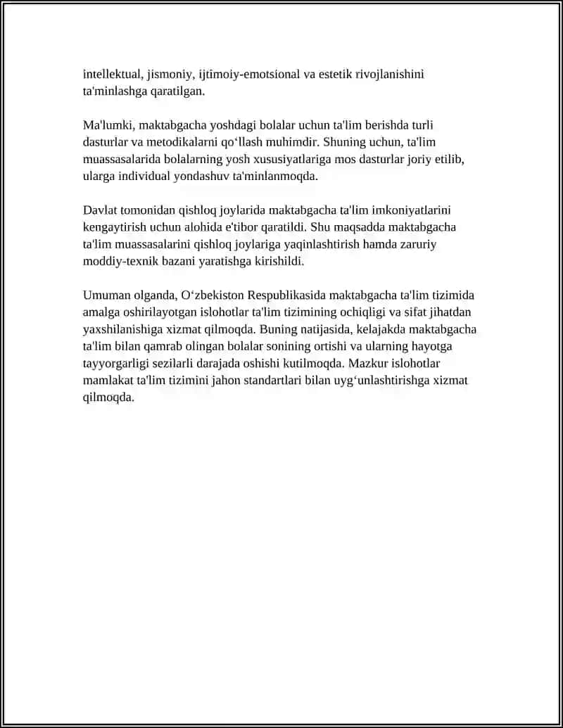 O'zbekiston Respublikasida ta'lim sohasida amalga oshirilgan islohotlar 4