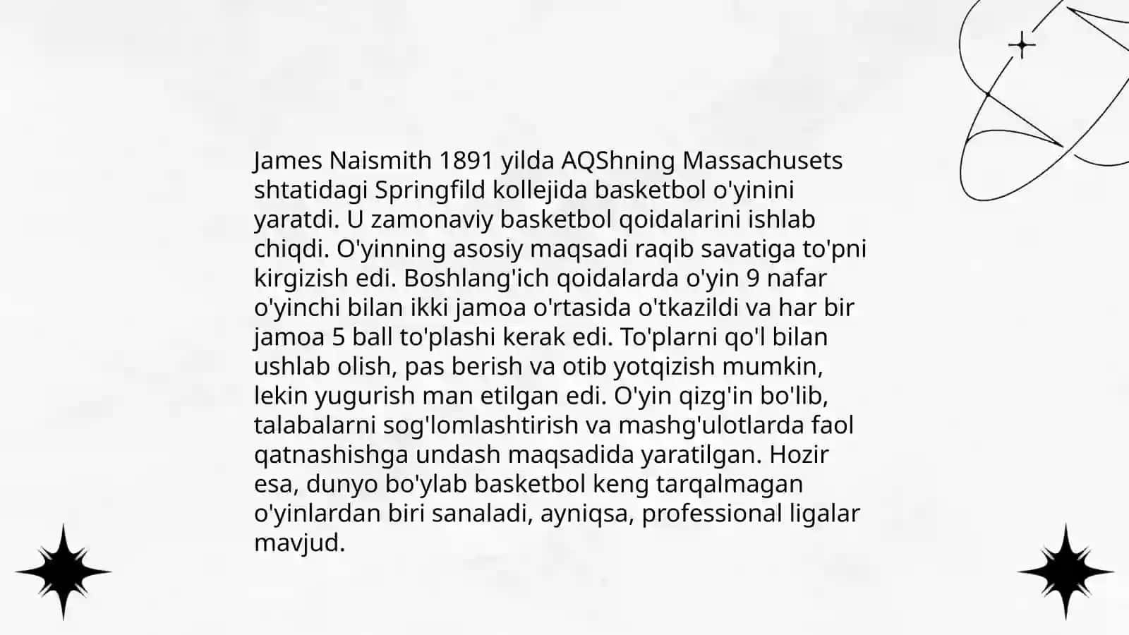 Basketbol oʻyin qoidalarining kelib chiqishi 4