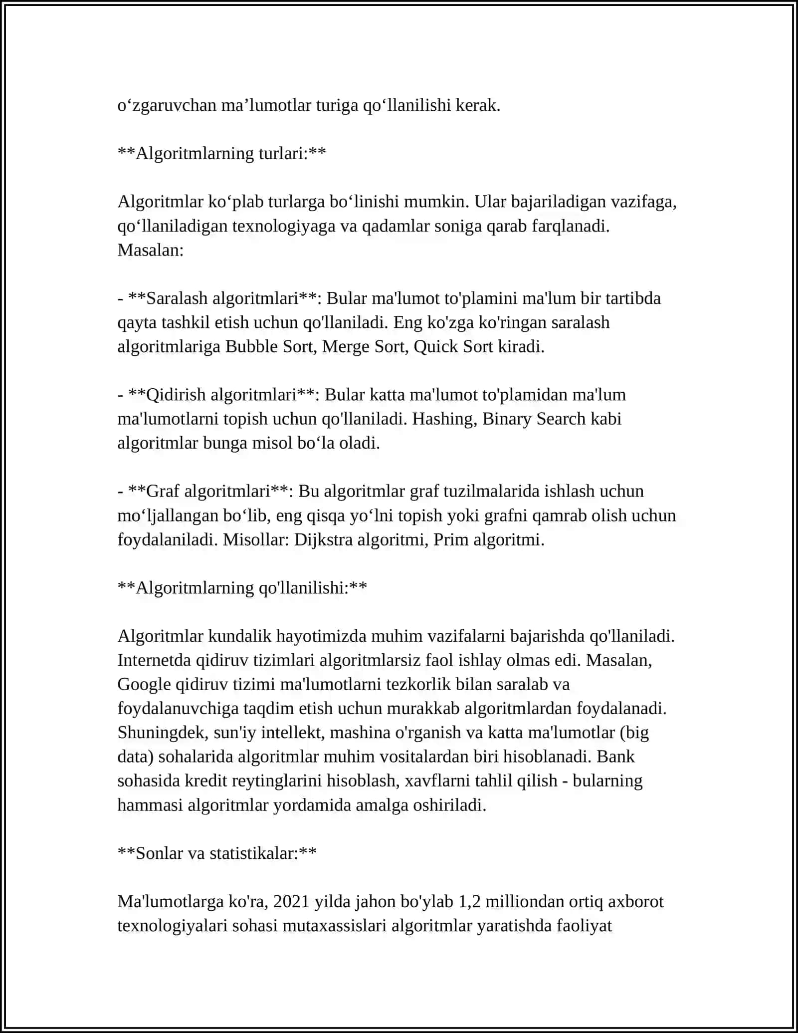 ALGORITM TUSHUNCHASI VA UNING XUSUSIYATLARI 4