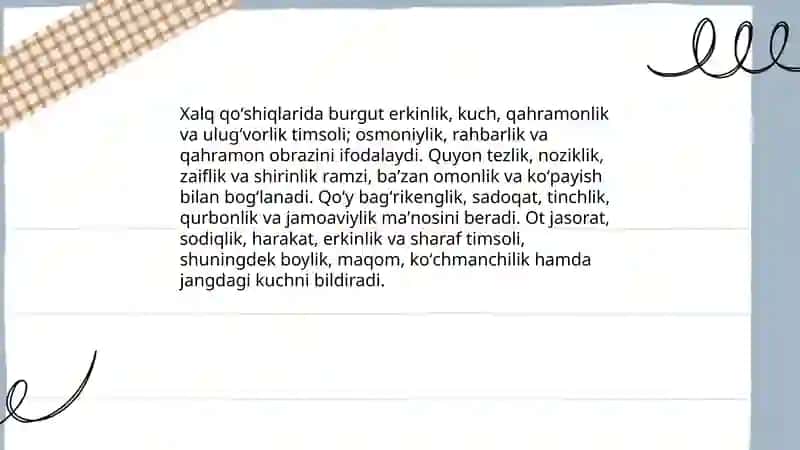 Xalq qoʻshiqlarida timsollar talqini 4