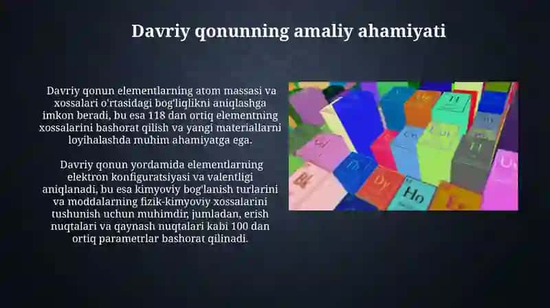 Kimyoviy elementlarning davriy qonuni 4
