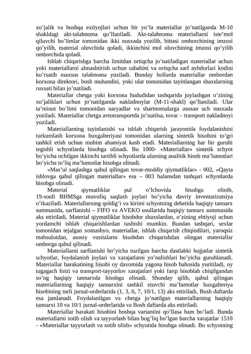 Materiallar harakatini hujjatlarda rasmiylashtirish 4