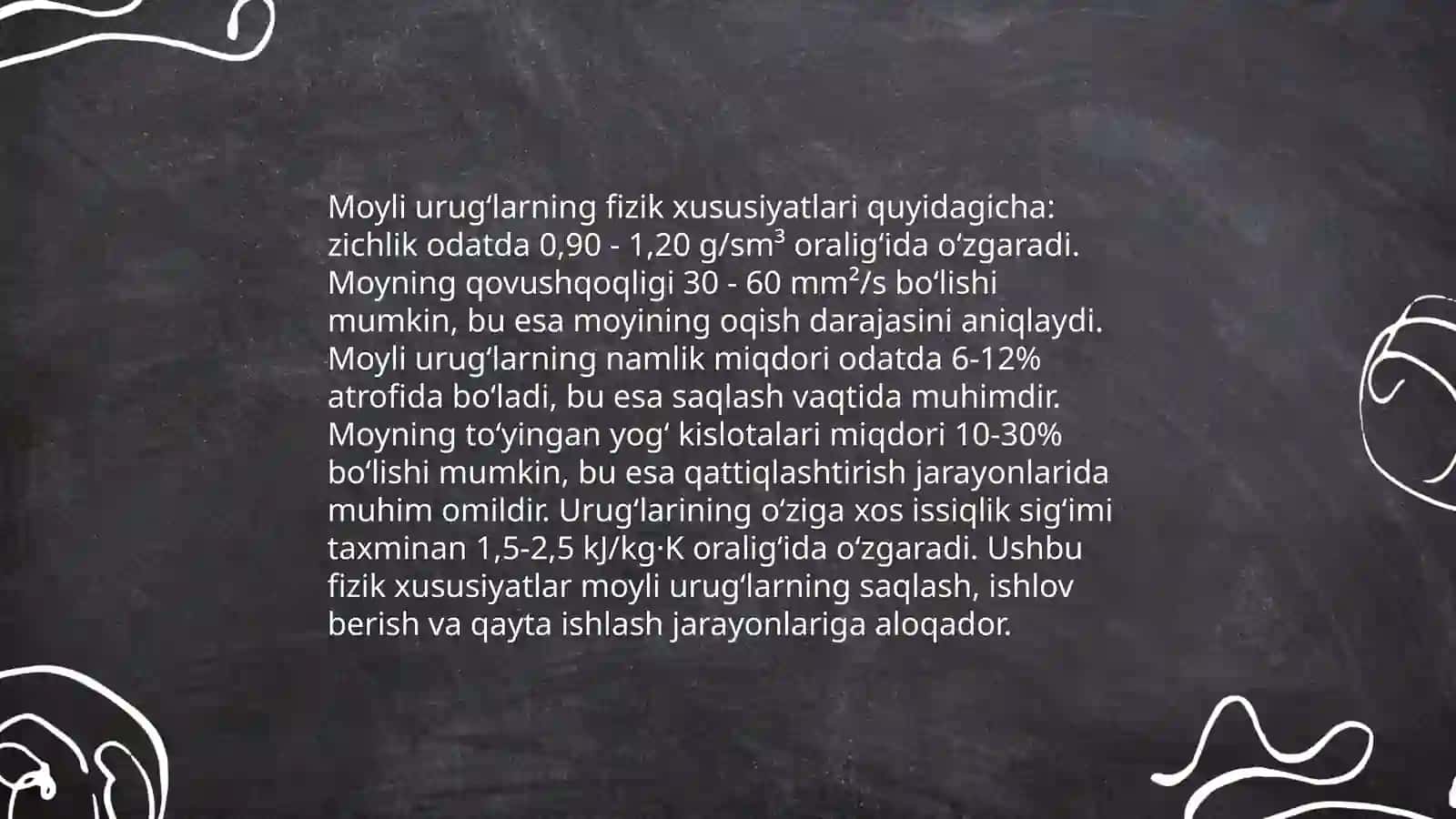 Moyli urugʻlarni sifatini baholash va urugʻlarning texnik tasnifi 4