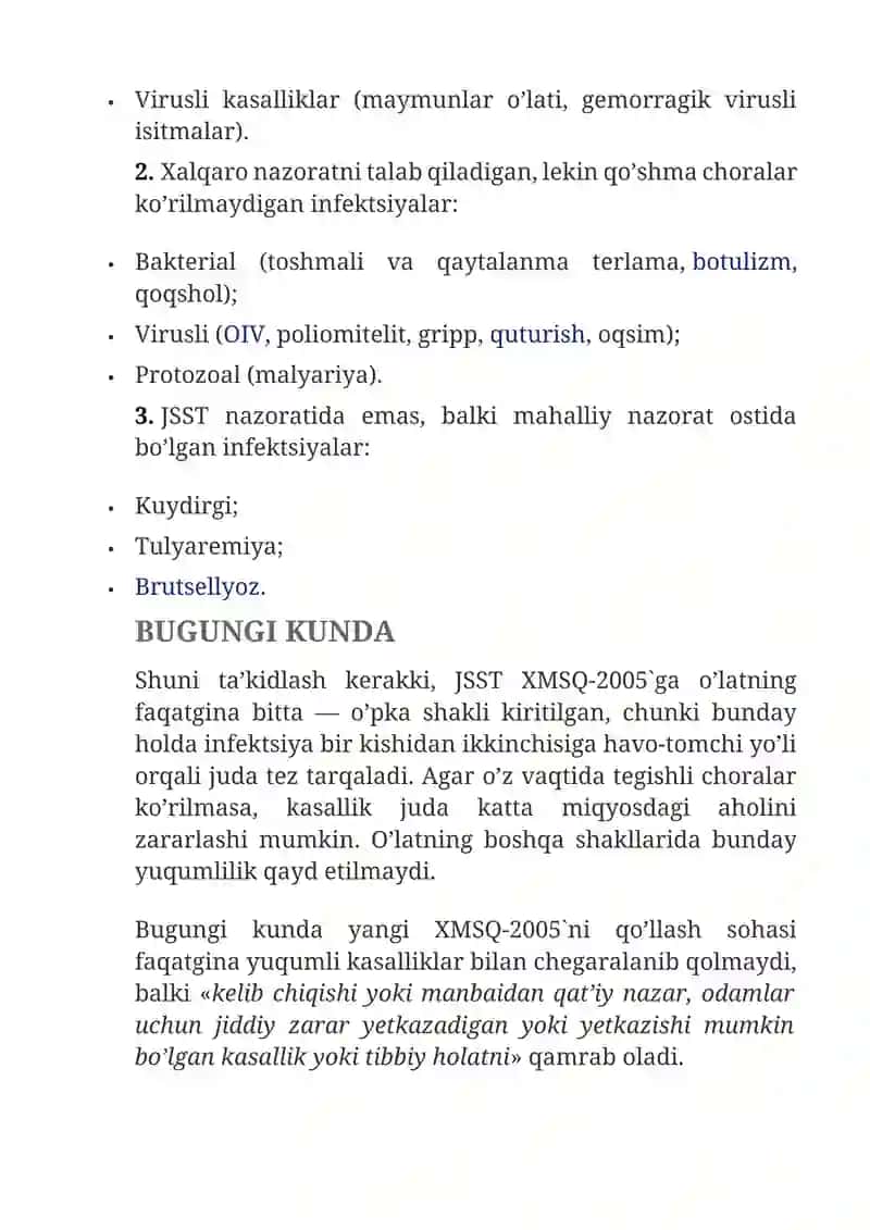 O’TA XAVFLI YUQUMLI KASALLIKLAR — TASNIFI, TURLARI, INFEKTSIYALAR TASHXISI VA PROFILAKTIKASI 4