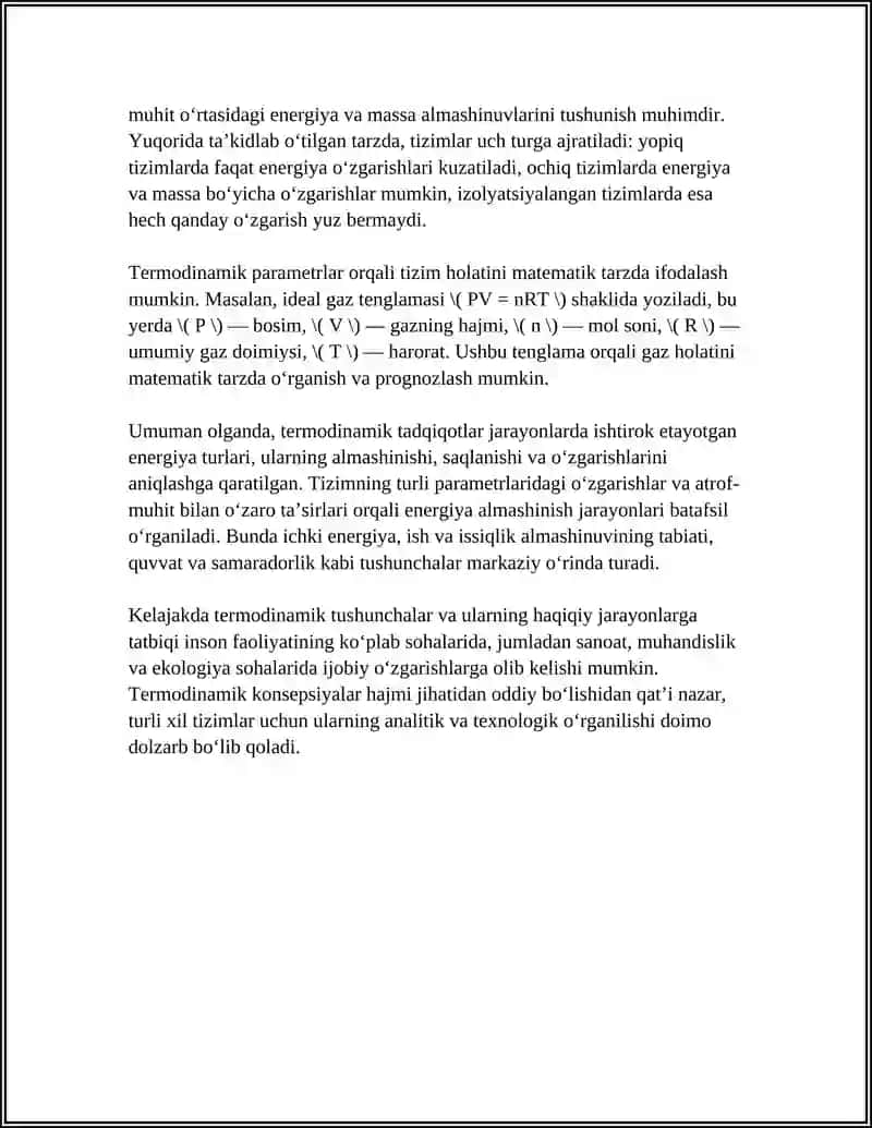 TERMODINAMIK ISSIQLIK ENERGIYA VA ISHNING ASOSIY QONUNLARI 4