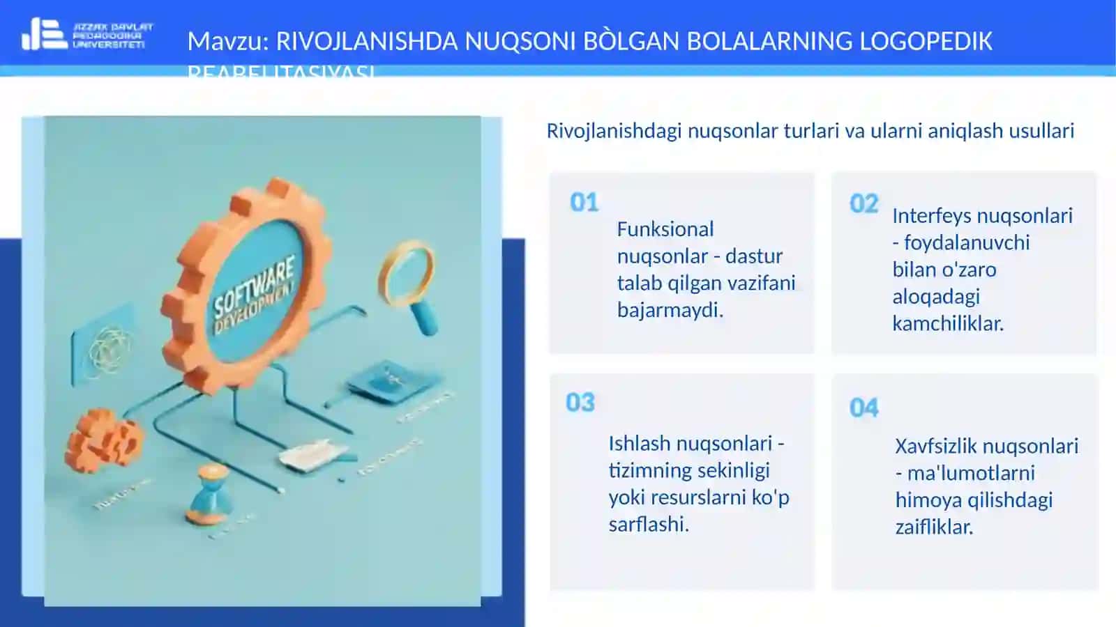 RIVOJLANISHDA NUQSONI BÒLGAN BOLALARNING LOGOPEDIK REABELITASIYASI 4
