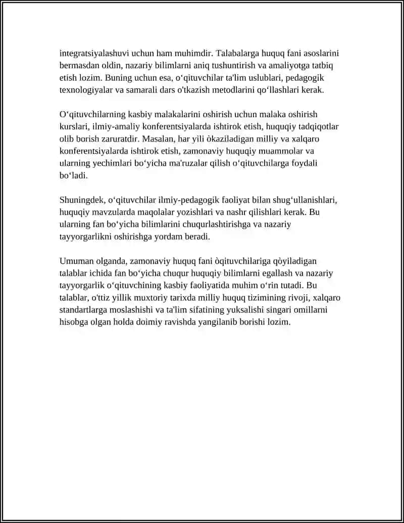 ZAMONAVIY HUQUQ FANI ÒQUTUVCHILARGA QÒYILADIGAN TALABLAR 4