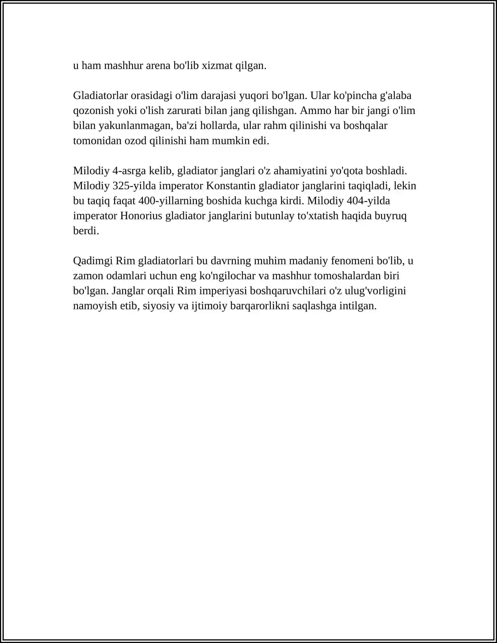 QADIMGI RIMDA GLADIATORLAR MAKTABI 4