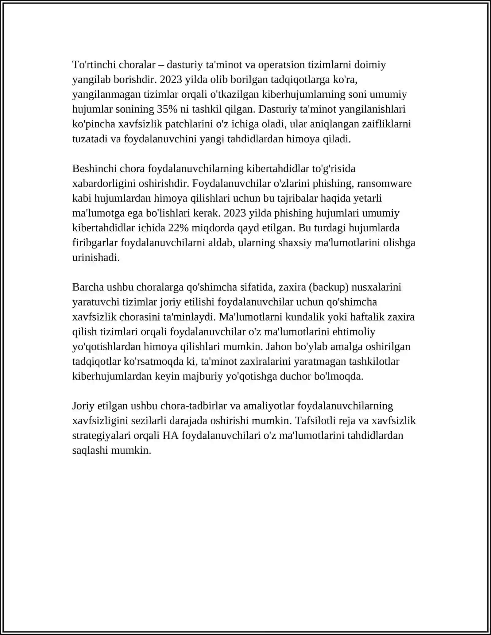 HA foydalanuvchilari uchun xavfsizlik choralari 4