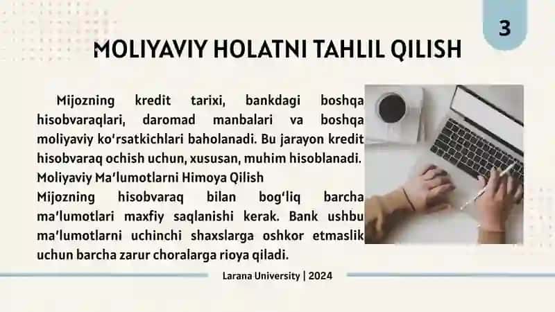 MIJOZLARGA HISOBVARAQ OCHISH VA YURITISH TARTIBI 4