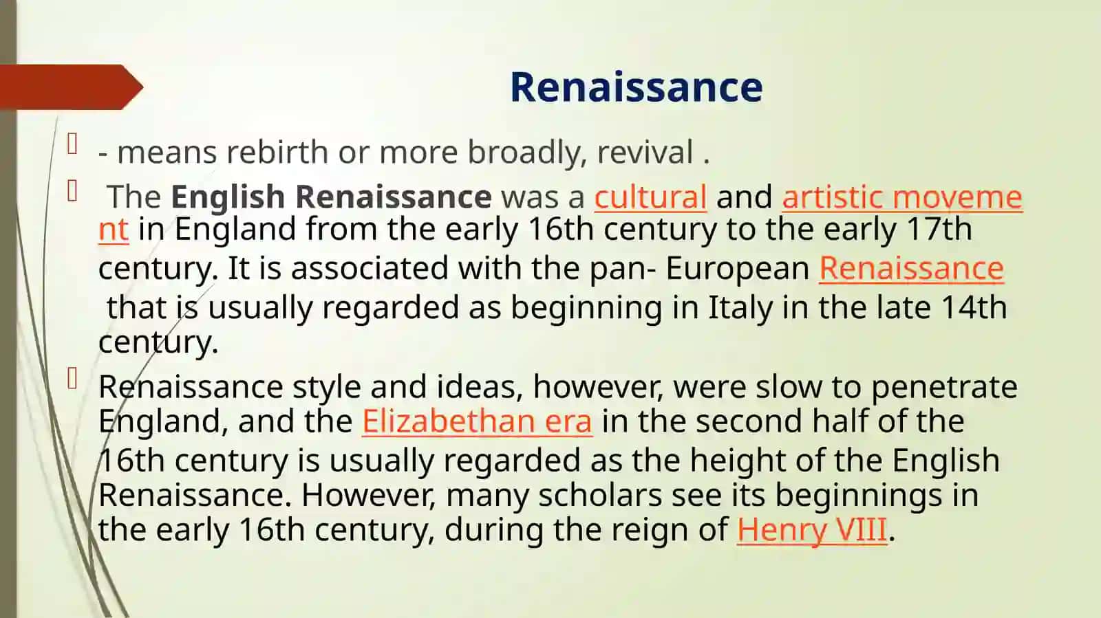 Renaissance in British Literature 4