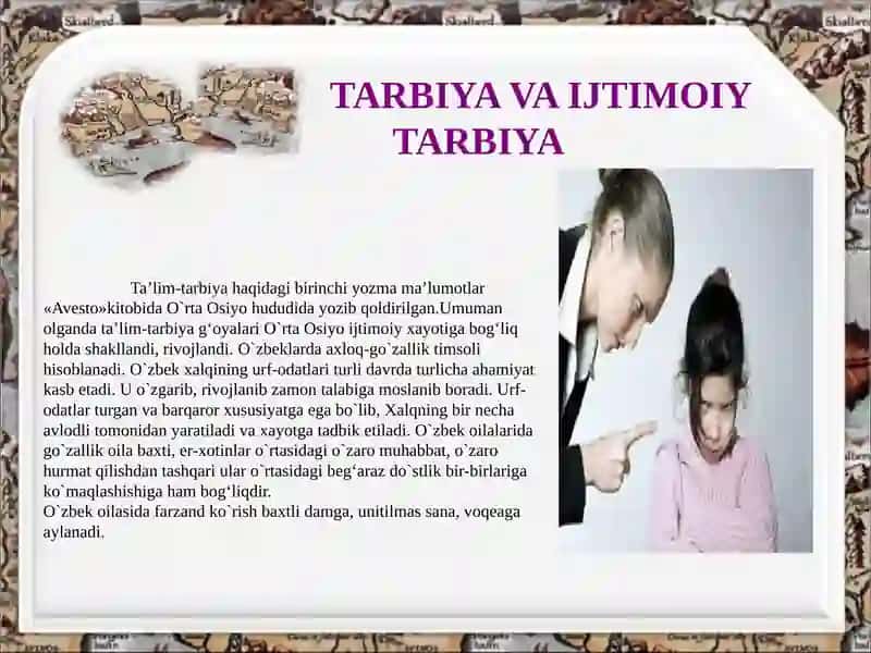 Ta'lim-tarbiya haqidagi birinchi yozma ma'lumotlar 4
